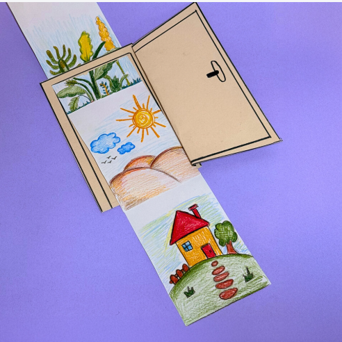 יצירת דלת משני דפים משודכים עם תמונות מאויירות מתחלפות